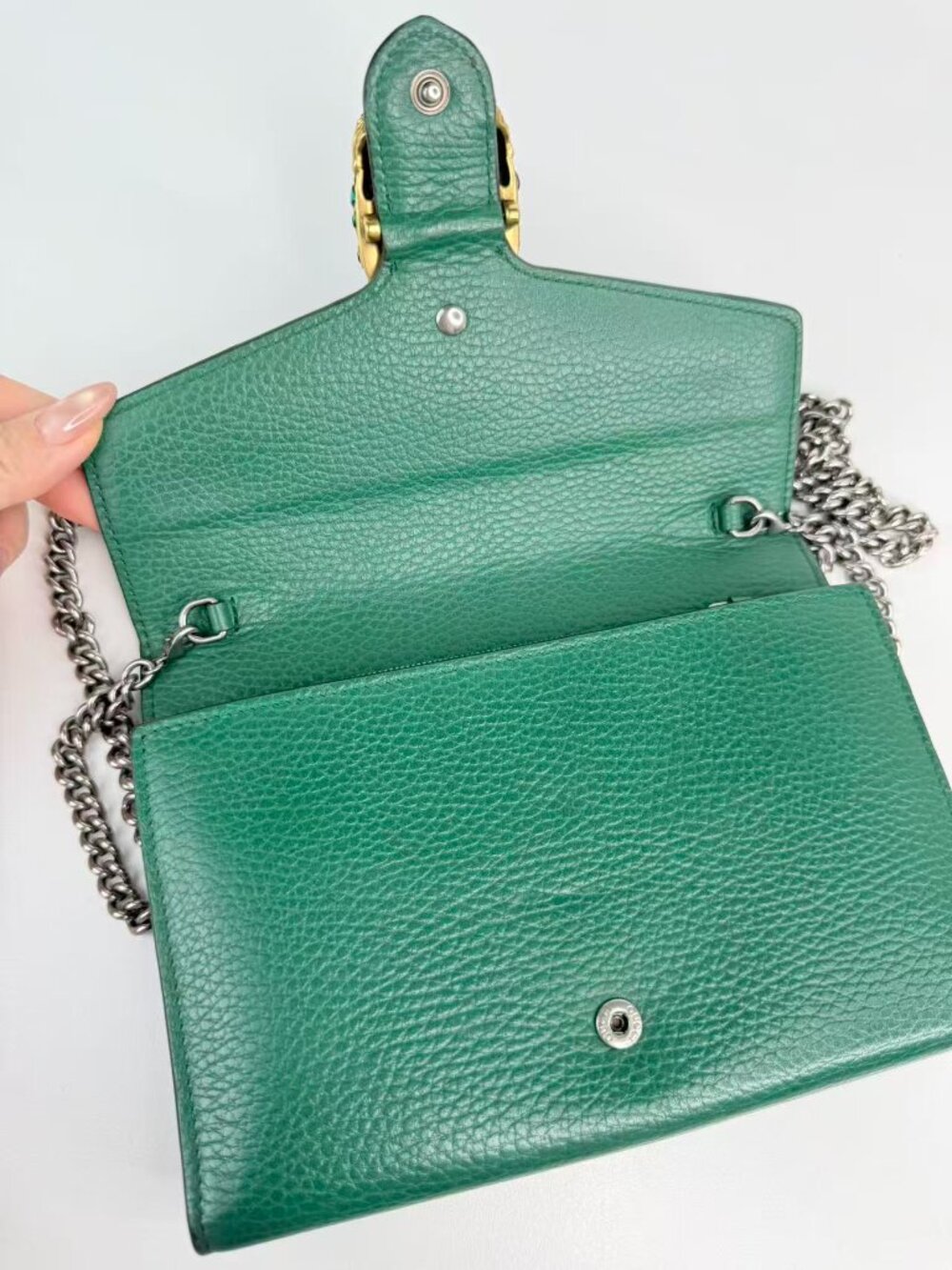 Gucci Dionysus Green Super Mini Leather Chain Crossbody Bag - Picture 8 of 11